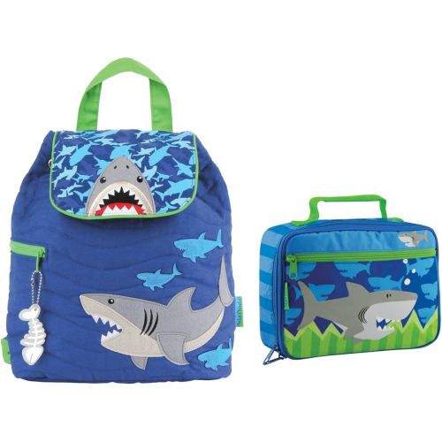  Stephen Joseph Boys Quilted Shark Backpack and Lunch Box for Kids