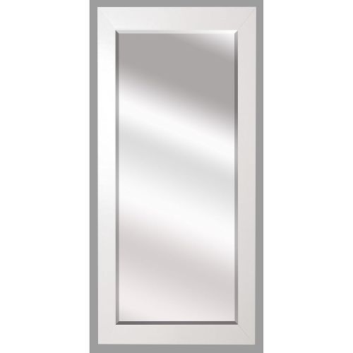  Rayne Mirrors US Made Glossy White Beveled Full Body Mirror Exterior: 28.5 X 69