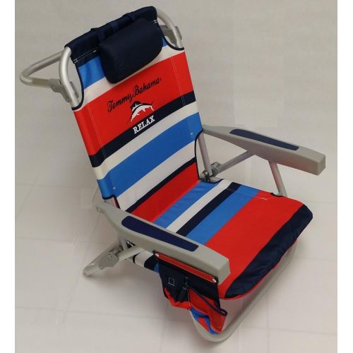  Tommy Bahama 2 2015 Backpack Cooler Chairs with Storage Pouch and Towel Bar- red/Blue