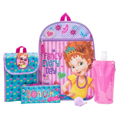 디즈니 Fancy Nancy Backpack Combo Set - Disney Fancy Nancy Girls 6 Piece Backpack Set - Backpack & Lunch Kit (Pink)