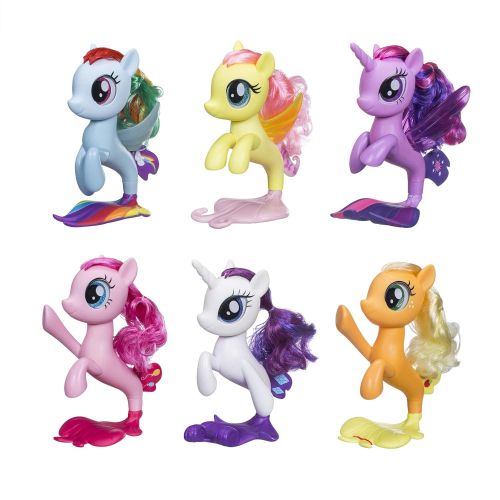 마이 리틀 포니 My Little Pony 6 Seapony Toys  Twilight Sparkle, Rainbow Dash, Pinkie Pie, Rarity, Fluttershy, & Applejack 6 Mermaid Ponies (Amazon Exclusive)