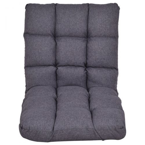  Arama-ix Floor Sofa Chair Gaming Cushioned 14-Position Adjustable Folding Lazy Recliner Dark Gray