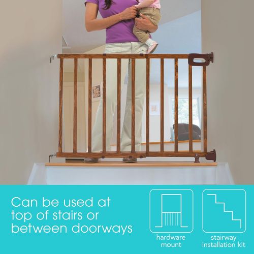 썸머인펀트 Summer Infant Deluxe Stairway Simple to Secure Wood Gate
