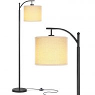 Brightech Montage - Bedroom & Living Room Floor Lamp - Reading Standing Light with Arc Hanging Shade - Indoor, Tall Pole Lamp for Office - Suits Mid Century Modern & Farmhouse - wi
