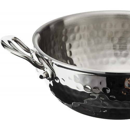  Mauviel 5272.21 MElite Curved splayed Saute pan with lid, 7.9, Stainless