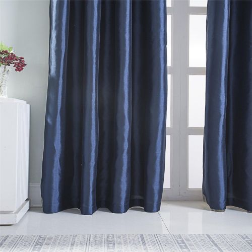  GYROHOME Heavy Faux Silk Blackout Curtains Fully Lined Solid Color Window treatment Drapes for Bedroom and Living Room Thermal Insulated Grommet Top Room Darkening Drapes,2 Panels