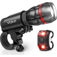 [아마존베스트]Vont Bike Light, Comes with Free Tail Light, Bicycle Light Installs in Seconds Without Tools, Powerful Bike Headlight Compatible with: Mountain, Kids, Street, Bikes, Front and Back