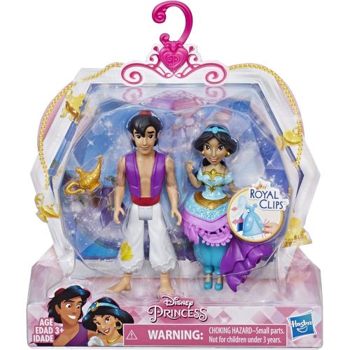 디즈니 Disney Princess Jasmine & Aladdin, 2 Dolls, Royal Clips Fashion, One-Clip Skirt
