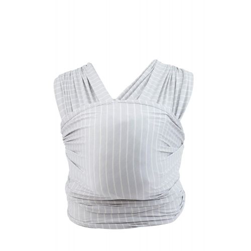 에르고베이비 Ergobaby Aura Baby Wrap Carrier, Newborn to 25 lbs (0-36 Months), Grey Stripes
