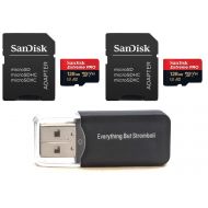 SanDisk 128GB Micro SDXC Extreme Pro Memory Card (Two Pack) Bundle Works with GoPro Hero 7 Black, Silver, Hero7 White UHS-1 U3 A2 with (1) Everything But Stromboli (TM) Micro Card