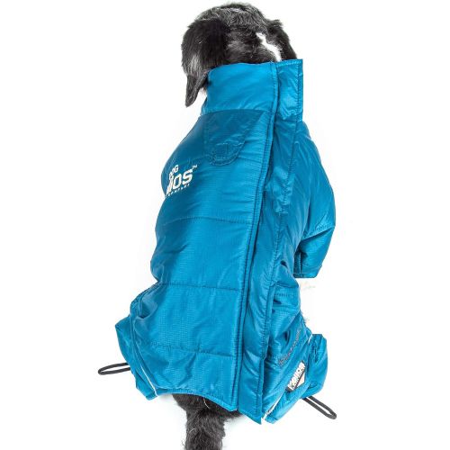  DOGHELIOS Thunder-Crackle Full-Body Bodied Waded-Plush Adjustable and 3M Reflective Pet Dog Jacket Coat w/ Blackshark Technology, Large, Blue Wave