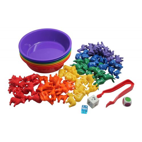  Curious Minds Busy Bags Preschool and Toddler Color and Shape Sorting Set with Sorting Bowls and Colorful Farm Animal Counters - Early Learning Education Toy Busy Bag Activity