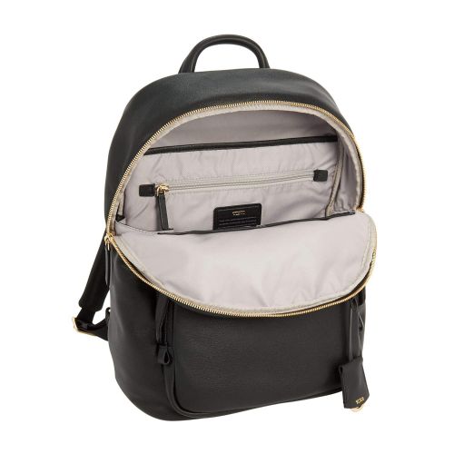 투미 TUMI - Voyageur Hagen Leather Laptop Backpack - 12 Inch Computer Bag For Women - Black