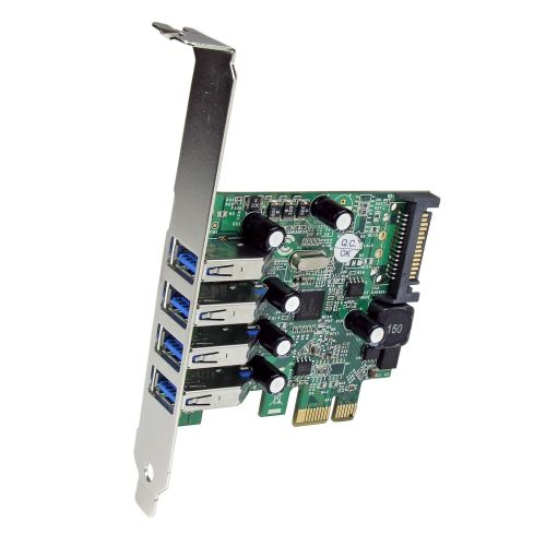  StarTech.com 4-Port PCI Express SuperSpeed USB 3.0 Controller Card with UASP - USB 3.0 Expansion Card with SATA Power (PEXUSB3S4V)