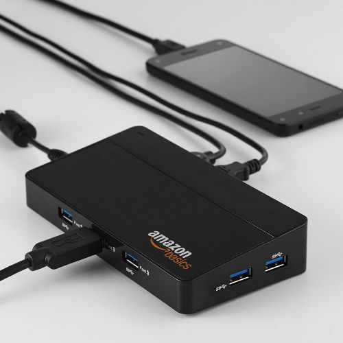  AmazonBasics 7 Port USB 3.0 Hub with 12V3A Power Adapter