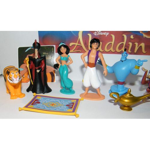  Aladdin Movie Figure 10 Set with bonus Aladdin Sticker and PrincessRing Includes The Genie, the Wish Lamp, Jafar, Aladdin, Jasmine, Jafar and the Magic Carpet!