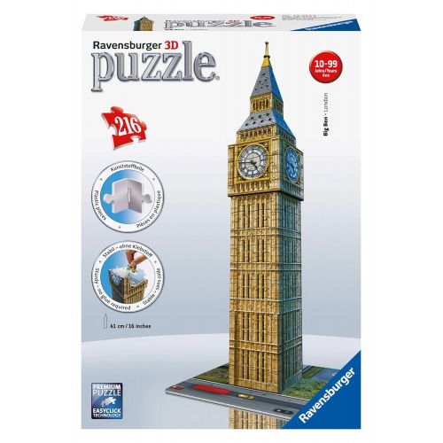  Ravensburger Big Ben 216 Piece 3D Jigsaw Puzzle for Kids and Adults - Easy Click Technology Means Pieces Fit Together Perfectly