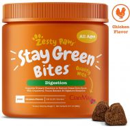 [아마존 핫딜]  [아마존핫딜]Zesty Paws Stay Green Bites for Dogs - Grass Burn Soft Chews for Lawn Spots Caused by Dog Urine - Cran-Max Cranberry for Urinary Tract & Bladder - with Apple Cider Vinegar + Digest