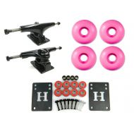 BIG BOY 5.0 Black/Black Skateboard Trucks + 52mm Pink Wheels Combo