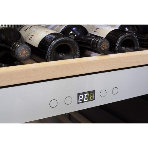  CASO WineComfort 180 Design Weinkuehlschrank fuer bis zu 180 Flaschen (bis zu 310 mm Hoehe), zwei Temperaturzonen 5-20°C, Getrankekuehlschrank