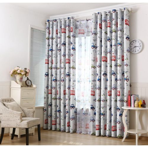 GYROHOME Blackout Grommet Top Cartoon Curtains For Family Children Kids Teens Used In Bedroom,Living Room Sold As 2 Panels (52Wx84Lx2 Panels, Owl-Blue)