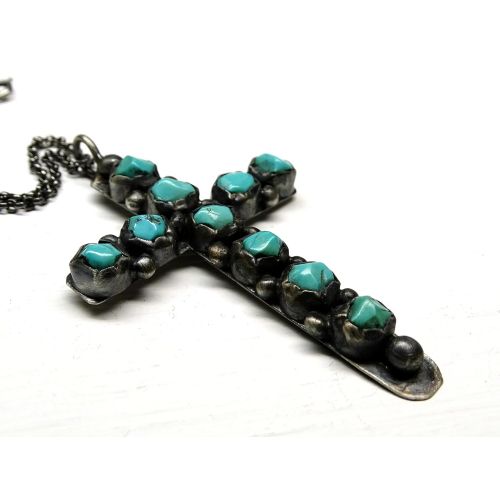  CrazyAss Jewelry Designs turquoise cross mens necklace black silver, large gemstone cross, mens cross pendant raw turquoise, rustic cross pendant viking gift for him