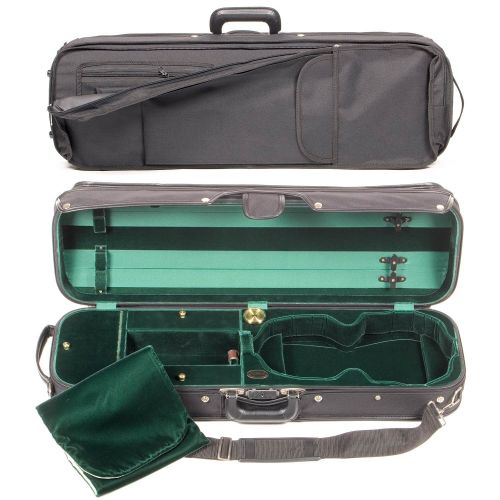  Bobelock Hill Style 1017 Semi-French Fitted Black/Green 4/4 Violin Case