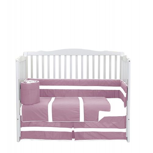  BabyDoll Bedding Baby Doll Bedding Solid Stripe Crib 4 Piece Bedding Set, NavyWhite