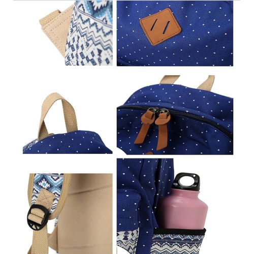  Amazon.com | WSLCN Canvas Backpacks Set Girls School Bags Zipped Daypack Travel Satchel Shoulder Messenger Bag Kids Shoulder Bag Rucksack Laptop Casual Shoulder Bag Pencil Case Azt