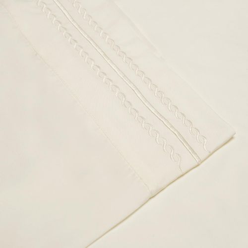  Superior 100% Brushed Microfiber Wrinkle Resistant King Sheet Set, 4-Piece, Ivory