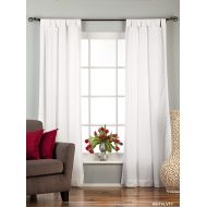 Indian Selections White Tab Top Velvet CurtainDrape  Panel - 43W x 84L - Piece