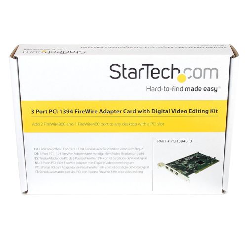  StarTech.com 3 Port 2b 1a PCI 1394b FireWire Adapter Card with DV Editing Kit