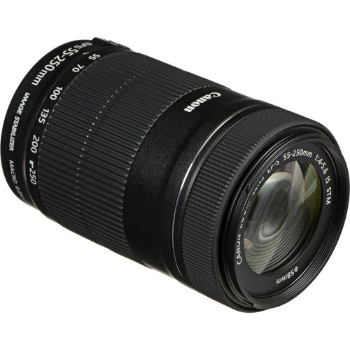  AOM Canon EF-S 55-250mm f4-5.6 IS STM Lens + 3 Piece Filter Set + 4 Piece Close Up Macro Filters + Lens Cleaning Pen + Pro Accessory Bundle - 55-250mm STM: International Version (No W