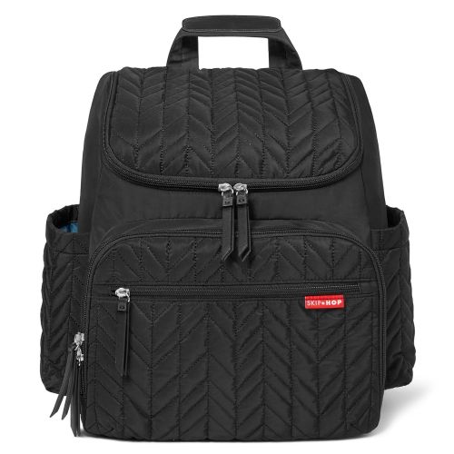 스킵 Skip Hop Diaper Bag Backpack: Forma, Multi-Function Baby Travel Bag with Changing Pad & Stroller Attachment, Jet Black