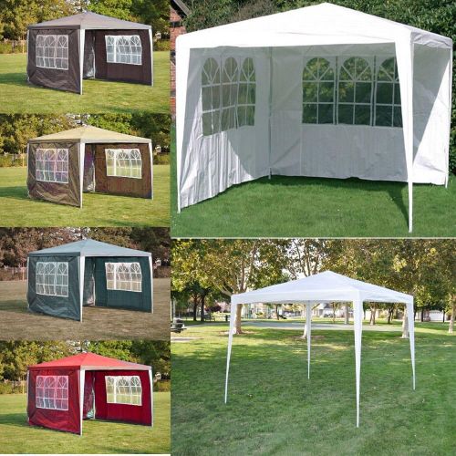  Flexzion Outdoor Party Wedding Tent Canopy Gazebo Pavilion Catering Events Easy Set with Four Sidewalls for Camping BBQ Commercial Flea Market