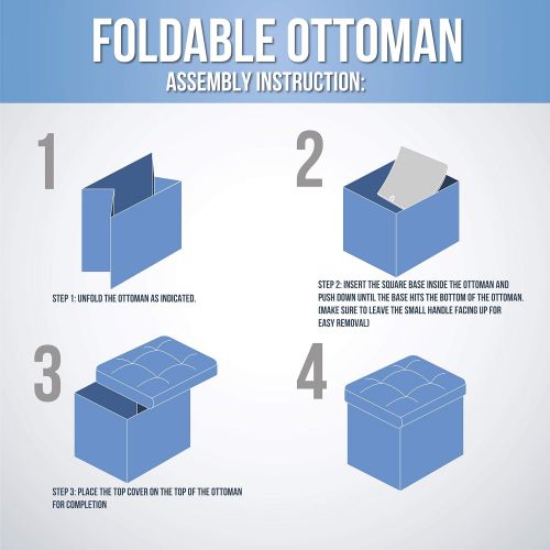  Ornavo Home Foldable Tufted Velvet Square Storage Ottoman Cube Foot Rest Stool/Seat - 15 x 15 x 15 (Grey Velvet)