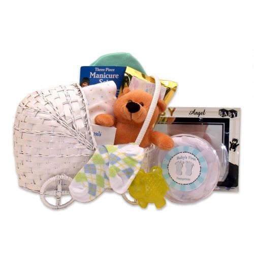  Newborn Gift Bundle of Joy Baby Carriage Teal New Baby Gift basket