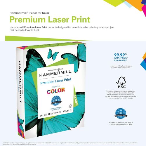윌슨 Hammermill Premium Laser Print 32lb Copy Paper, 8.5 x 11, 1 Ream, 500 Sheets, Made in USA, Sustainably Sourced From American Family Tree Farms, 98 Bright, Acid Free, Laser Printer