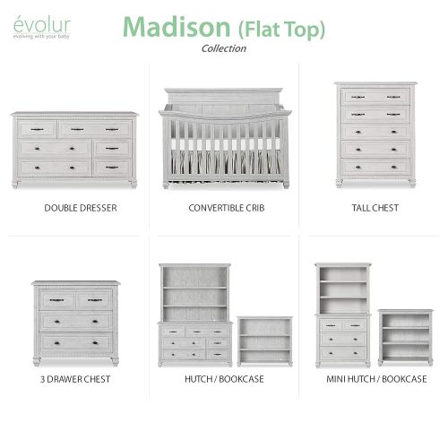  Evolur Madison Double Dresser, Antique Grey Mist