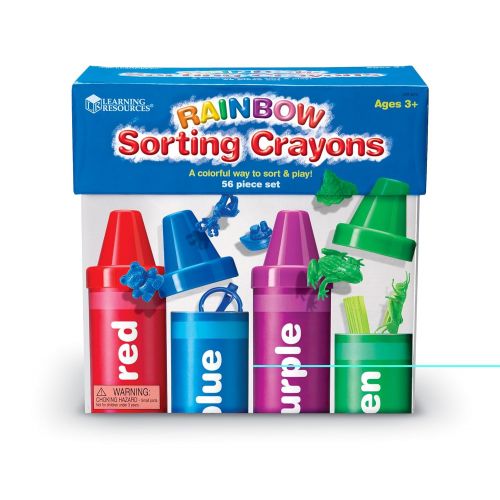  Learning Resources Rainbow Sorting Crayons, Various Colors, 56 Pieces