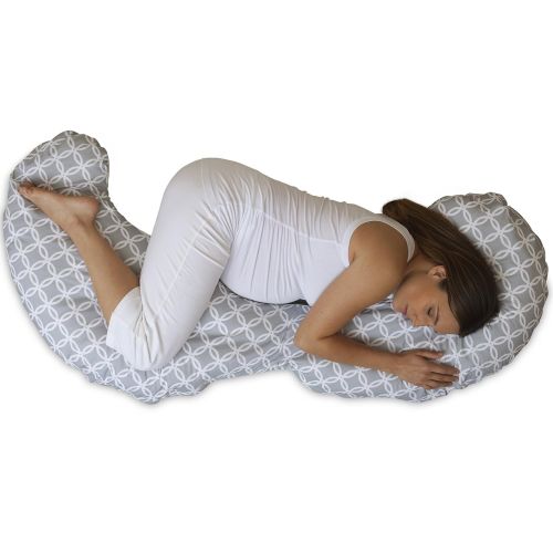  Boppy Slipcovered Pregnancy Body Pillow, Trellis, White