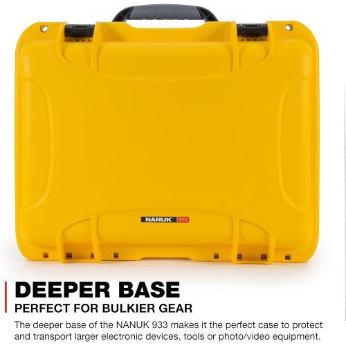  Nanuk 933 Waterproof Hard Case with Padded Dividers - Yellow