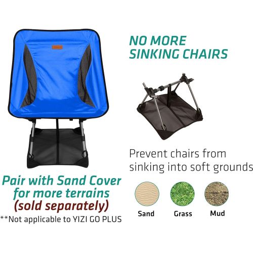 트렉 Trekology YIZI Go Portable Camping Chair Adjustable Height - Compact Ultralight Folding Backpacking Chairs in a Carry Bag, Heavy Duty 300 lb Capacity Hiker, Camp, Beach, Outdoor