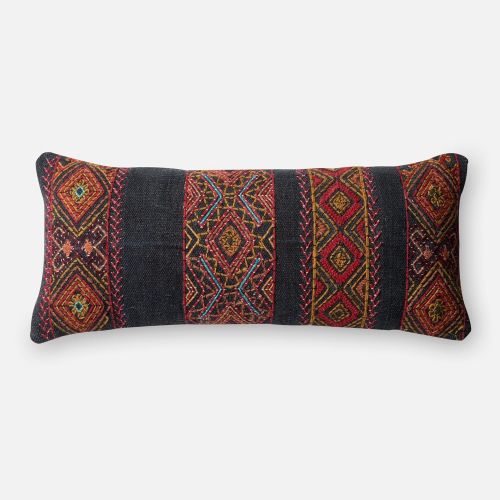  Loloi DSETP0494BLMLPI13 BlackMulti Decorative Accent Pillow, 1 x 2-3 Cover with Down
