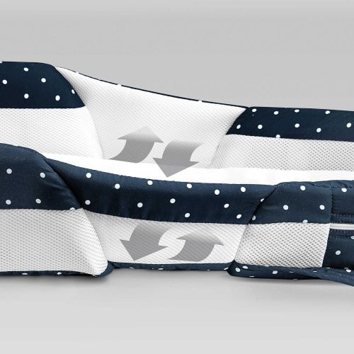  Baby Delight Snuggle Nest Surround Extra-Long Portable Infant Sleeper in Navy Swiss