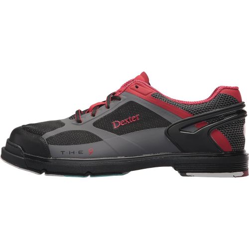  Dexter Mens The 9 HT Wide Bowling Shoes, BlackRedGrey, Size 8.0