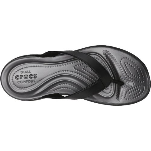 크록스 Crocs Womens Capri V Flip Flop | Casual Sandal With Extra Soft Footbed and Soft Leather Straps | Lightweight Beach Shoe
