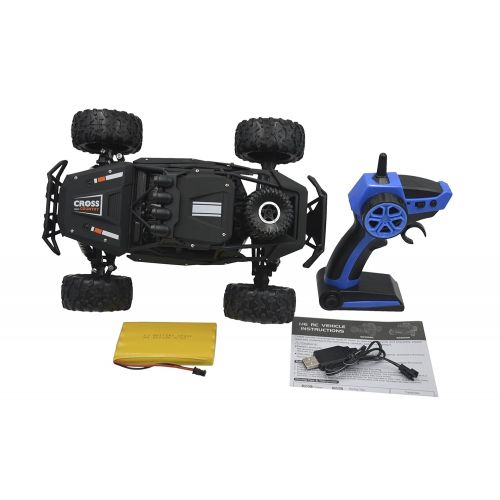  Blomiky Large Size C58 1:16 Scale 2.4G Remote Control High Speed RC Truck 15.5MPH 4WD Passion Impact Toy RC Car Vehicle Rock Through with Extra Battery C58R Black