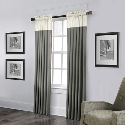  Veratex The Monterey Window Collection Made in the U.S.A. 100% Linen Living Room Rod Pocket Window Panel Curtain, Gray, 63