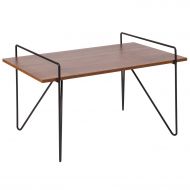 Flash Furniture Porter Collection Cherry Wood Grain Finish Coffee Table with Black Metal Legs